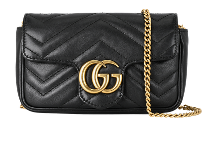 Mini Marmont, £650, Handbags, Black, Leather, Front view